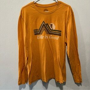 Life Is Good Mustard Crew Neck Tee